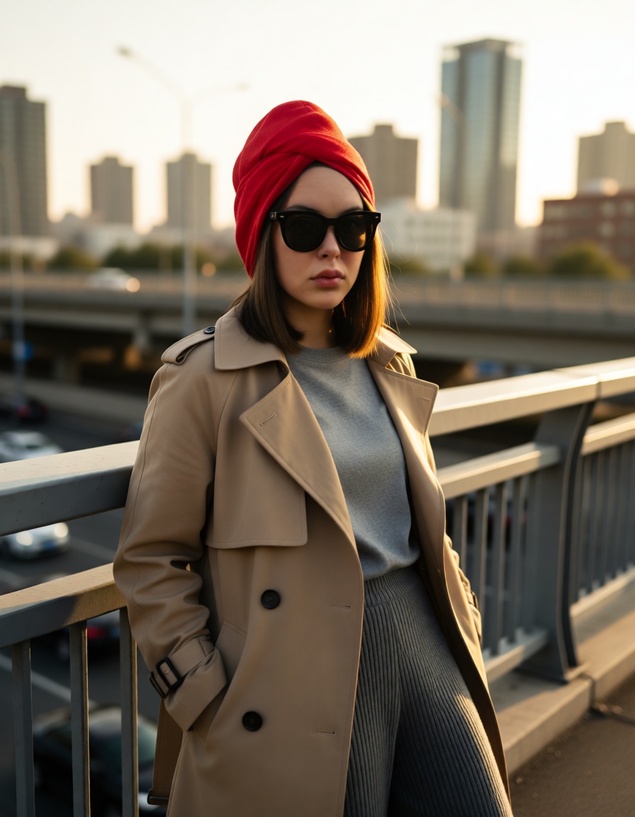 Red turban (hat task)